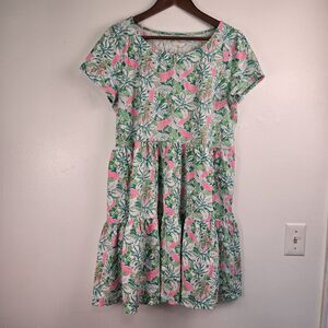 Lilly Pulitzer Geanna Swing Tiered Dress Just Wing It Size XL Coastal Beach